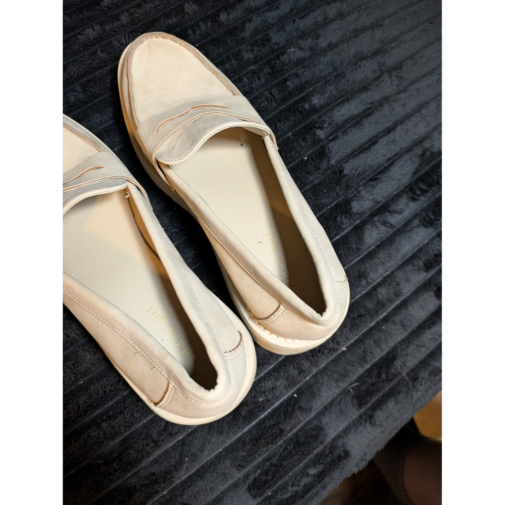 Madden Girl Contentt Beige Cream Chunky Lug Sole Platform Penny Loafers Size 9M